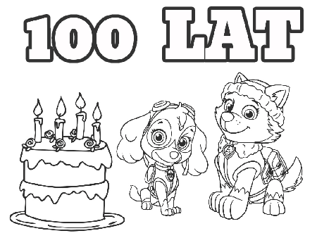 Kolorowanka Skye obchodzi urodziny Psi Patrol